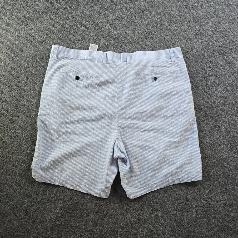 Banana Republic Shorts Mens Size 40 Blue Striped Seersucker Aiden Preppy Beachy